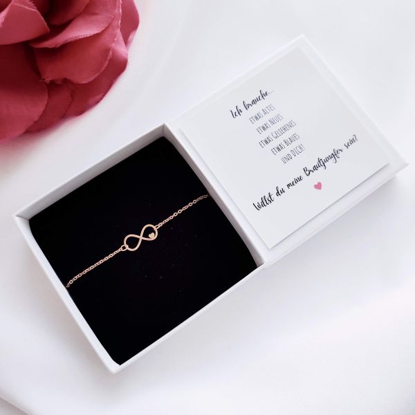 Brautjungfer fragen Karte & Armband – mit Geschenkbox | Bridesmaid Geschenk 