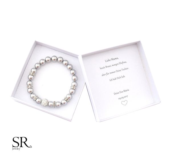 Geschenk Brautmama Armband Perlen Geschenkbox