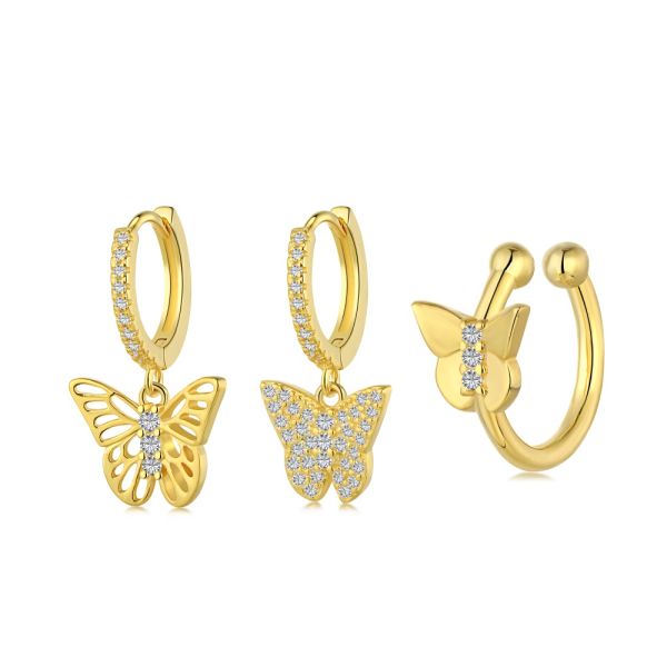 Schmetterling Ohrringe gold Hoops