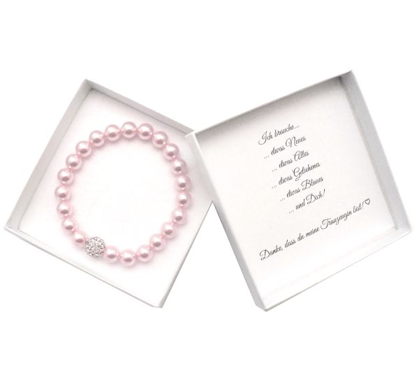Geschenk Trauzeugin Dankeschön Armband Perlen mit Box