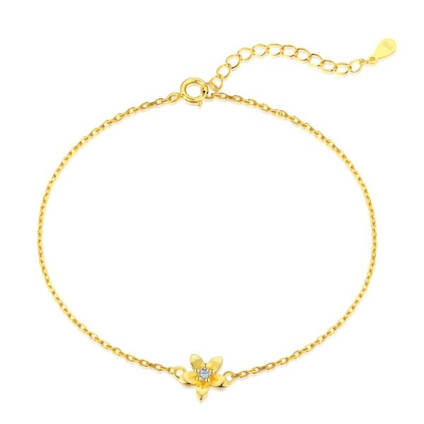Blumen Armband gold 925er silber