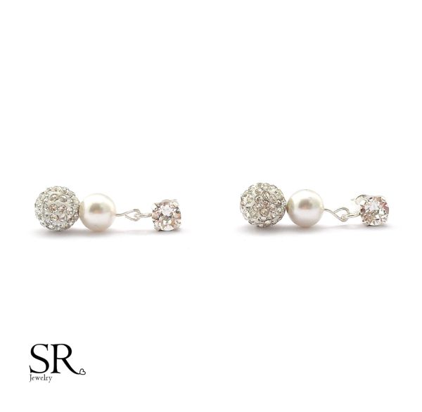 Perlenohrringe Hochzeit Perlen Ohrringe für die Braut bei SR Jewelry kaufen Ohrstecker mit Perle Strass 